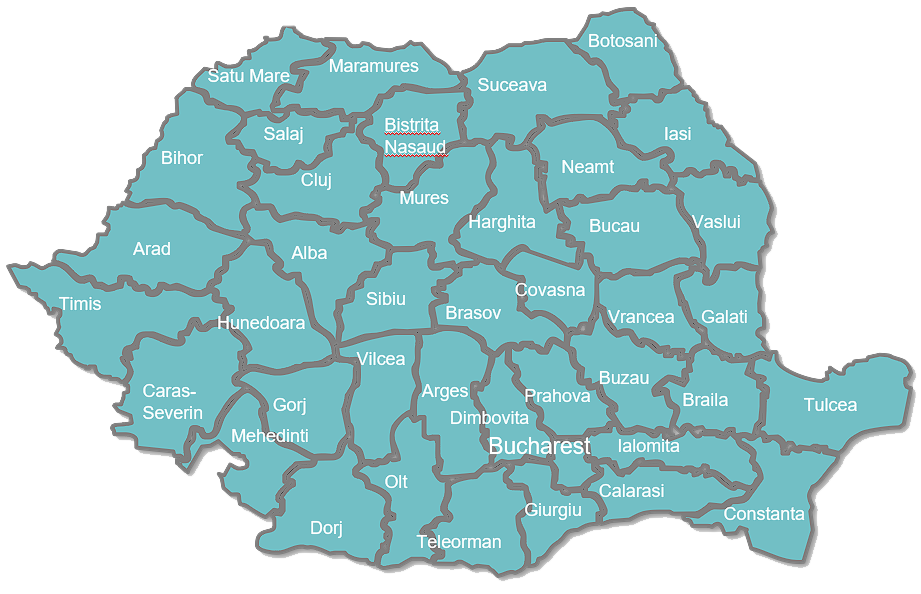 Geographical Coverage Map of Romania